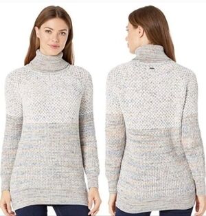 prAna Abelle Tunic Sweater  Multi Color Turtle Neck Sz Xl Ski Cozy